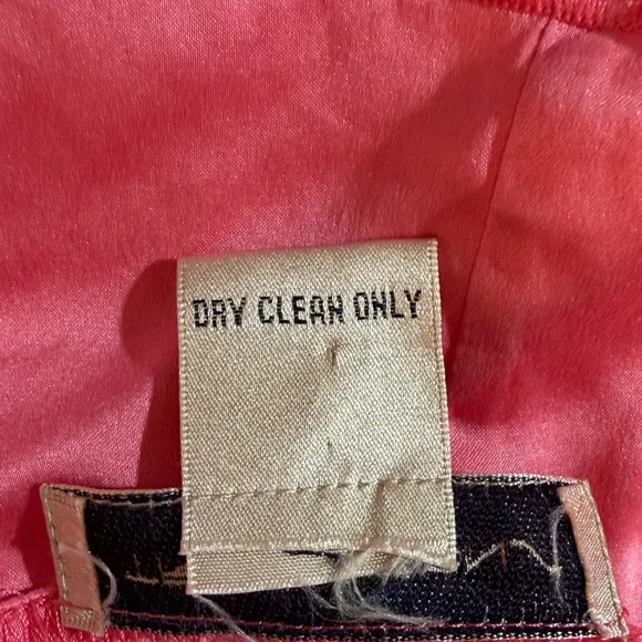 Silk Blouse Short Sleeve coral pink size 8 ruffles v-neck - Picture 6 of 9